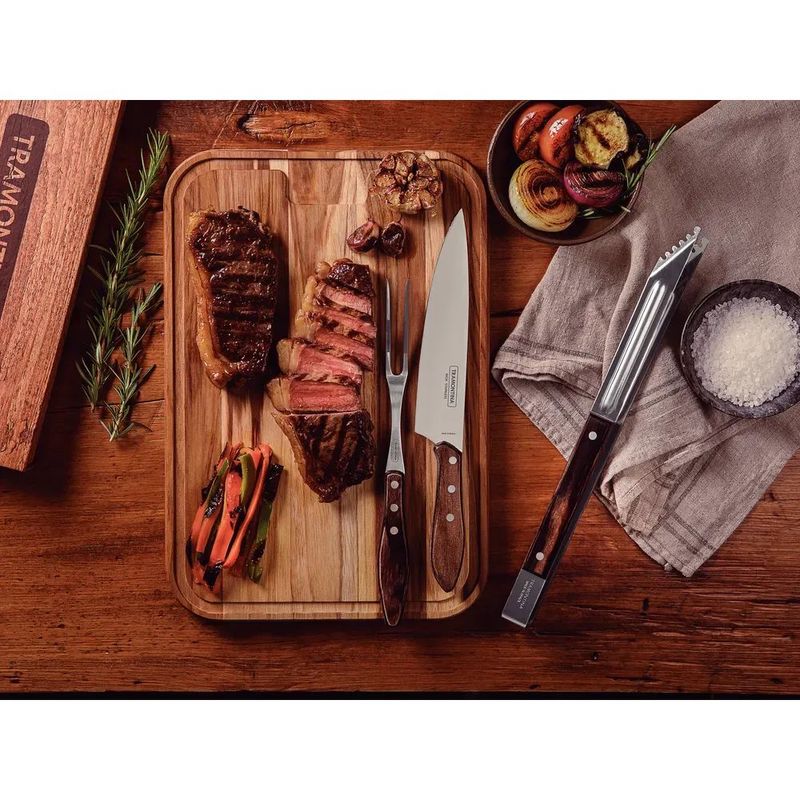 Conj Trinchante Tramontina 2 P s Inox Cb Castanho 3