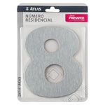 N mero Residencial 8  Atlas  Acabamento A o Escovado - PR3001 0