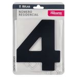 N mero Residencial 4  Atlas  Acabamento Preto - PR3000 0