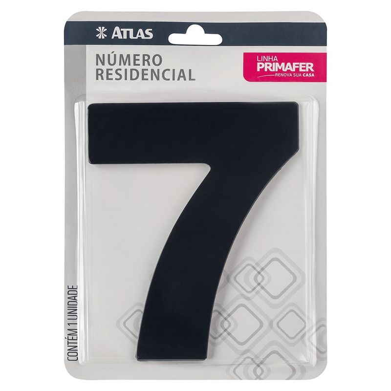 N mero Residencial 7  Atlas  Acabamento Preto - PR3000 0