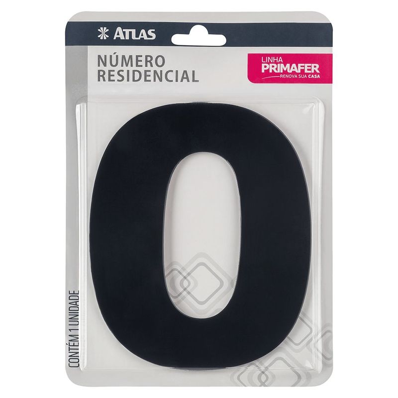 N mero Residencial 0  Atlas  Acabamento Preto - PR3000 0