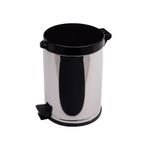 Lixeira Viel 10 5 Litros  Polipropileno  com Tampa e Pedal  Inox   Preta- 3565 0