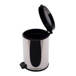 Lixeira Viel 10 5 Litros  Polipropileno  com Tampa e Pedal  Inox   Preta- 3565 1