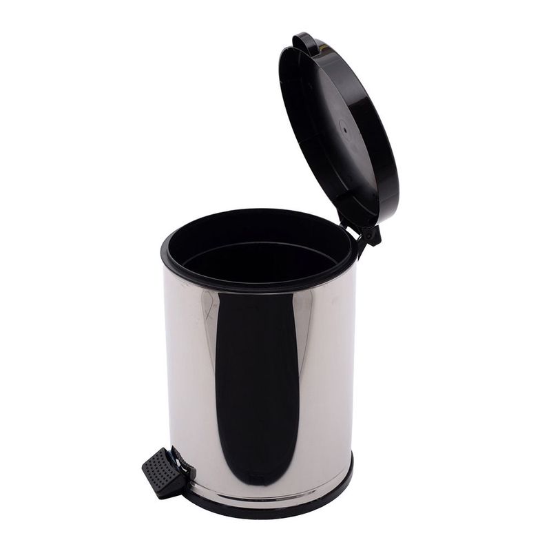 Lixeira Viel 10 5 Litros  Polipropileno  com Tampa e Pedal  Inox   Preta- 3565 1
