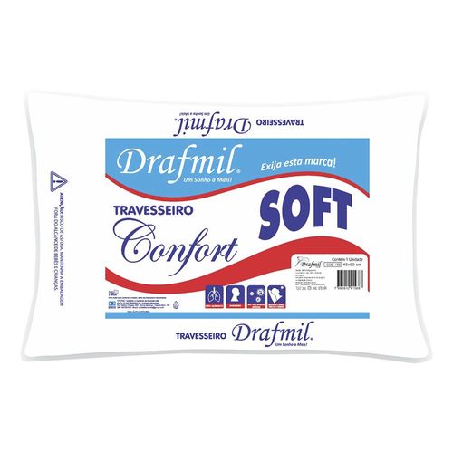 Travesseiro Drafmil Fibra Siliconada 45x60cm