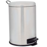 Lixeira Mor Safira 5L Inox Fosco Pedal Cinza 0