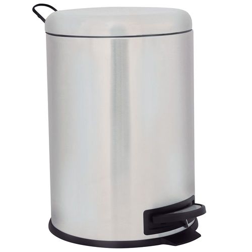 Lixeira Mor Safira 5L Inox Fosco Pedal Cinza