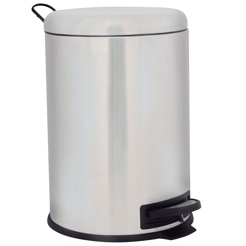 Lixeira Mor Safira 5L Inox Fosco Pedal Cinza 0