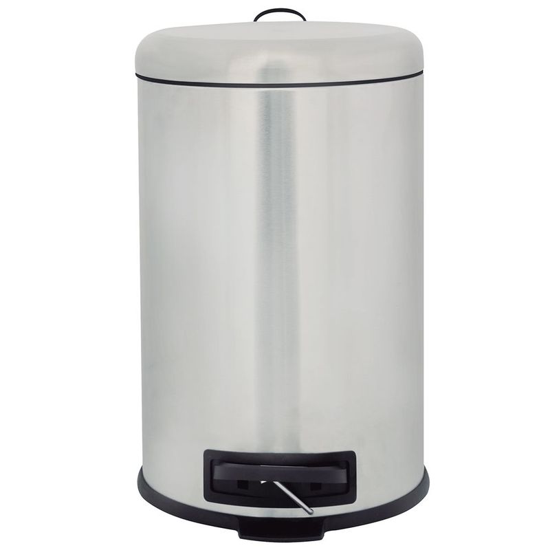 Lixeira Mor Safira 5L Inox Fosco Pedal Cinza 1