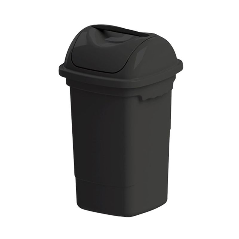Lixeira Plasvale Basculante 14L PP Preta C T 0