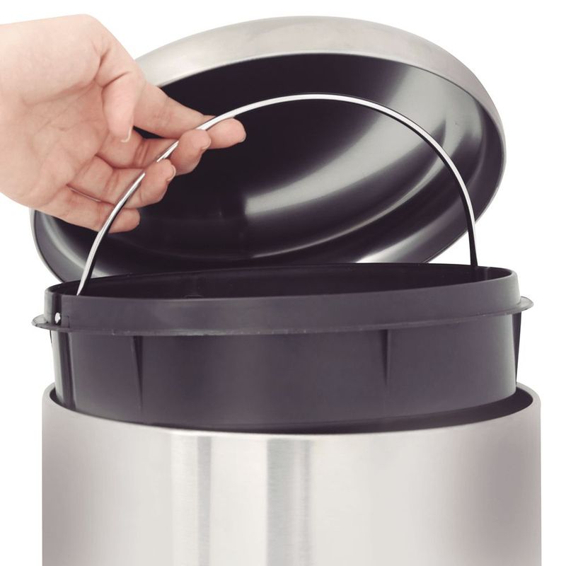 Lixeira Mor Safira 5L Inox Fosco Pedal Cinza 3