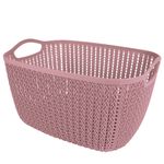 Cesto Mor Tran ado Alto Grande 9L Rosa Antigo 0