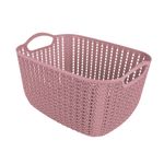 Cesto Mor Tran ado Retangular Alto M dio 6L Rosa 0