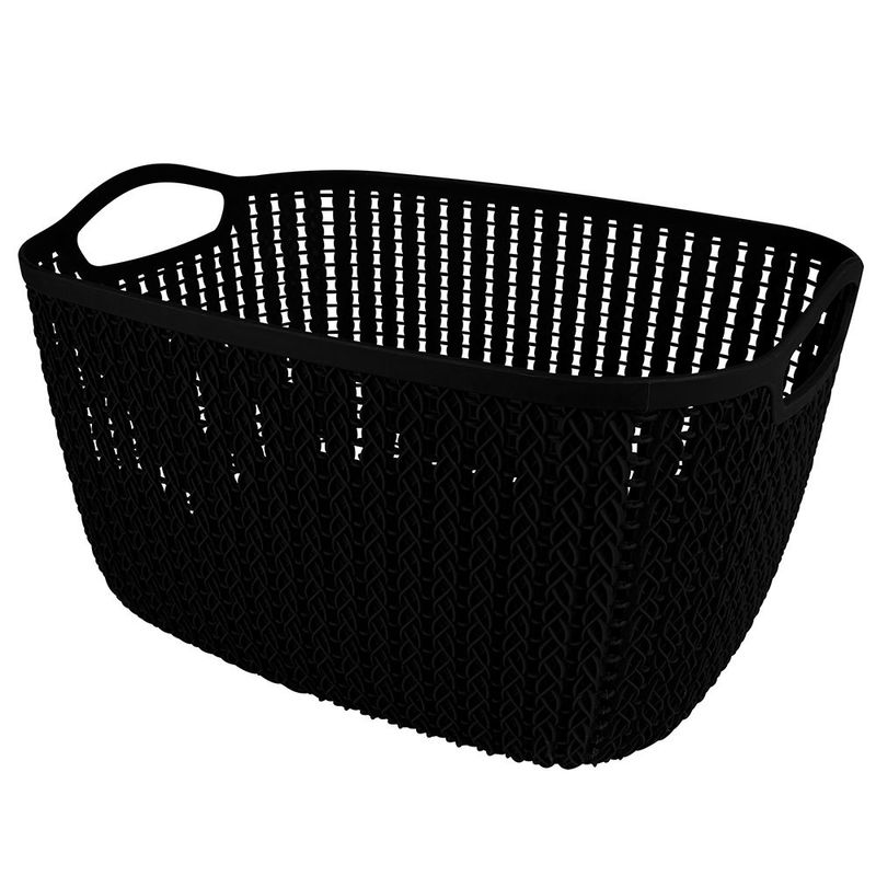 Cesto Mor Tran ado Alto Grande 9L Preto 0