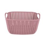 Cesto Mor Tran ado Retangular Alto M dio 6L Rosa 1