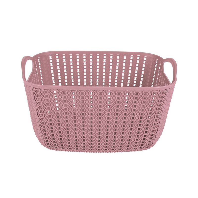 Cesto Mor Tran ado Retangular Alto M dio 6L Rosa 1