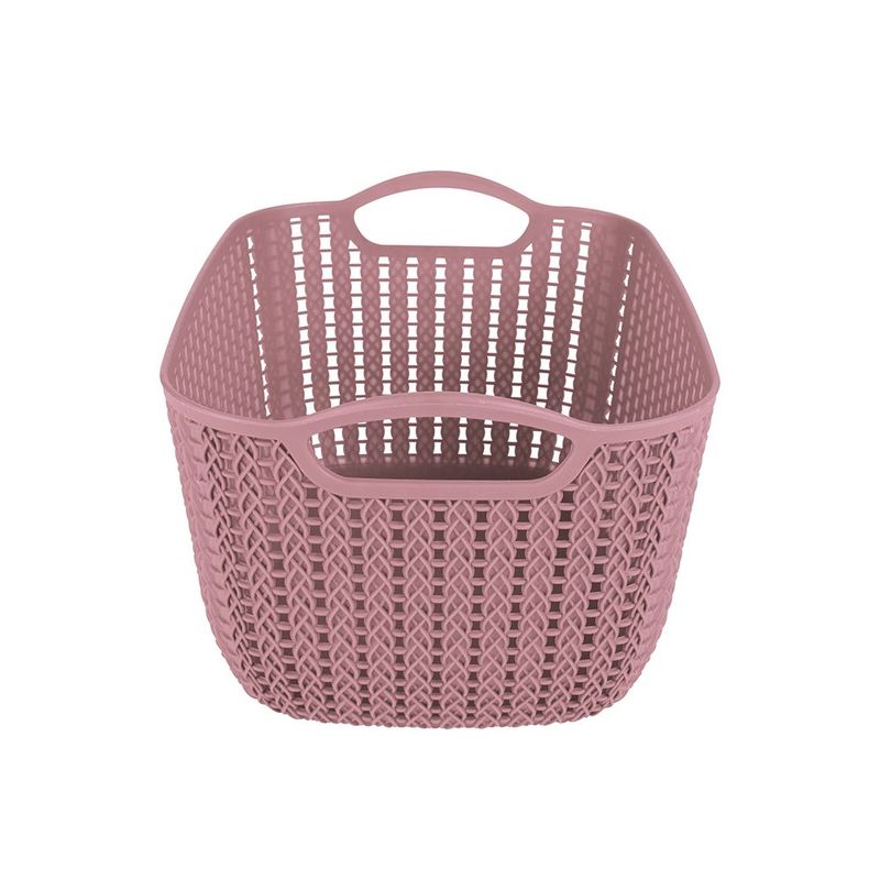 Cesto Mor Tran ado Retangular Alto M dio 6L Rosa 2