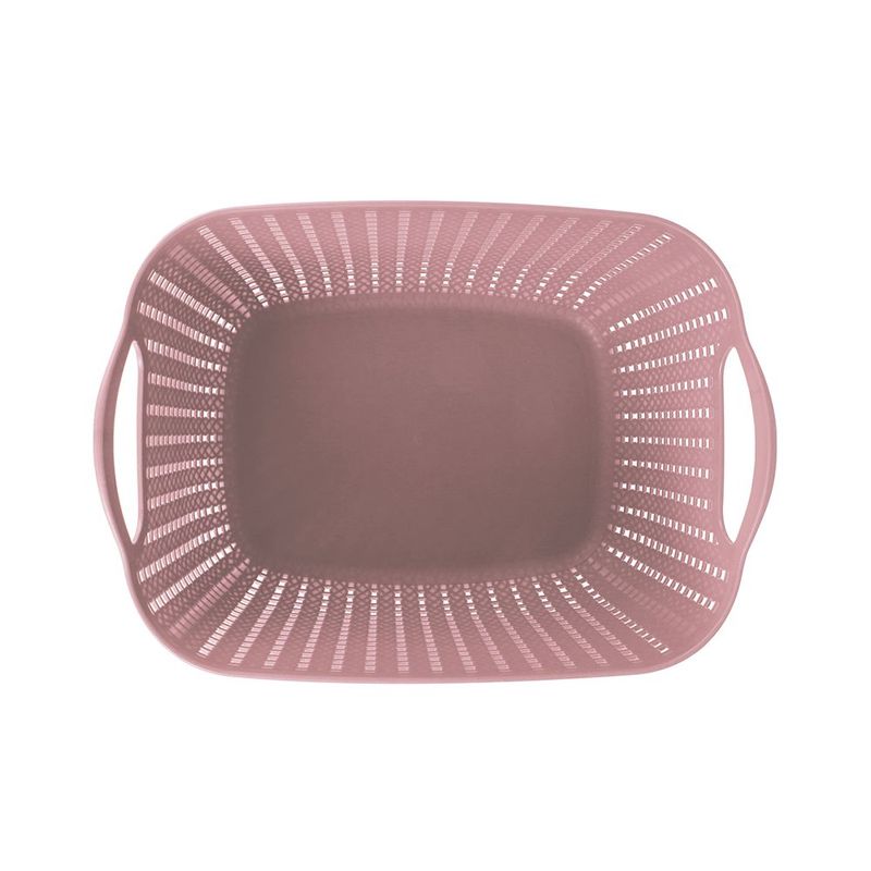 Cesto Mor Tran ado Retangular Alto M dio 6L Rosa 3
