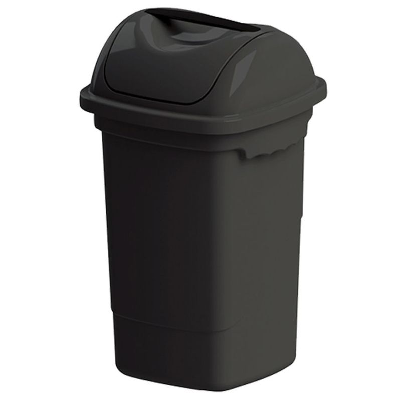 Lixeira Plasvale Basculante Polipropileno Preta 30L 0