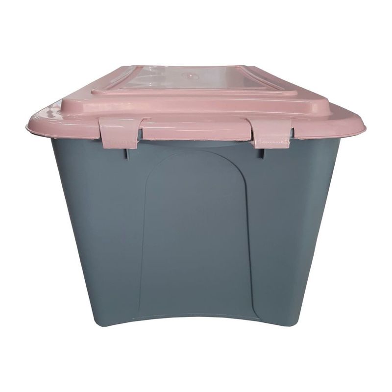 Caixa Org  Plasvale 1214 50L Cinza PP c Tampa 0