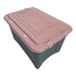 Caixa Org  Plasvale 1214 50L Cinza PP c Tampa 1