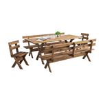 Conjunto Mesa Churrasco Movezen Country Creme 2m 8 Pessoas 0