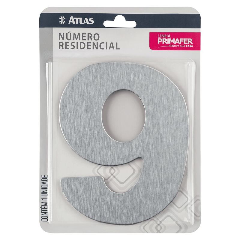 N mero Residencial Atlas 9 A o Escovado PR3001 0