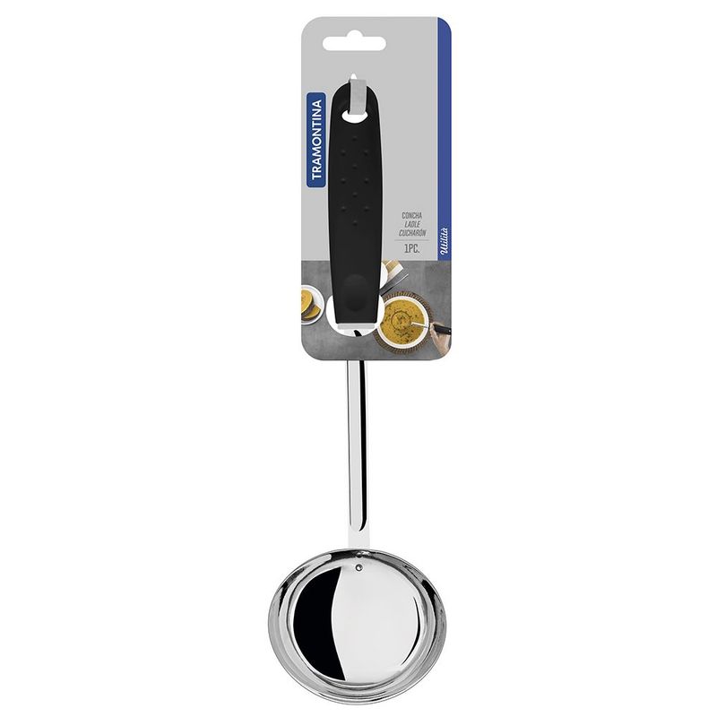 Concha Tramontina Utilit  Inox Poliprop  Preta 1