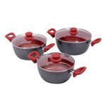 Conj  Panelas GZT BF0023 3 P s Cer mica Chumbo Verm  0