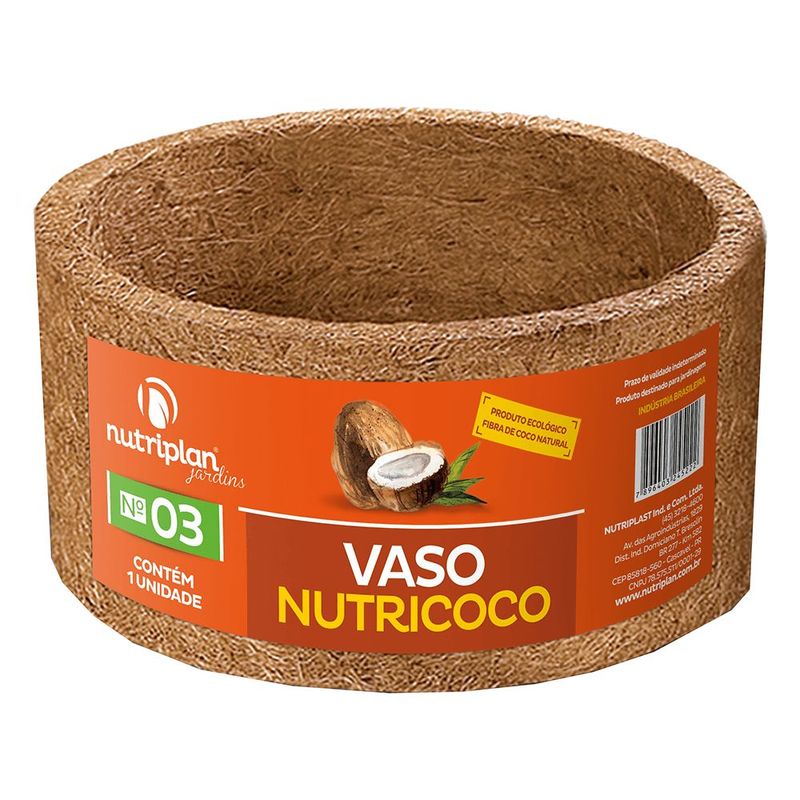 Vaso Fibra Coco Nutriplan 8100103-U N 3 Natural Liso 1