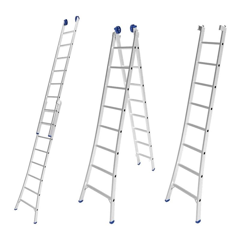 Escada Alum nio Mor 5204 Extens vel 2x8 Degraus 3 em 1 3