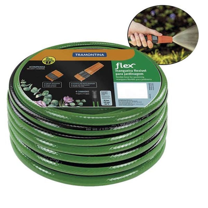 Mangueira Tramontina Flex 79172 100 10m C  Esguicho 2