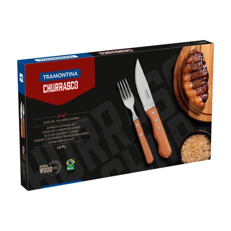 Faqueiro Tramontina Churrasco Jumbo 12 Pe as Inox 3