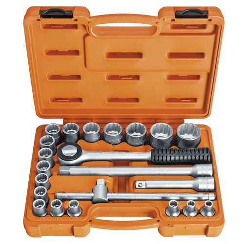 Jogo Soquetes Estriados Tramontina Pro 44833/522, 1/2" 22 Pçs