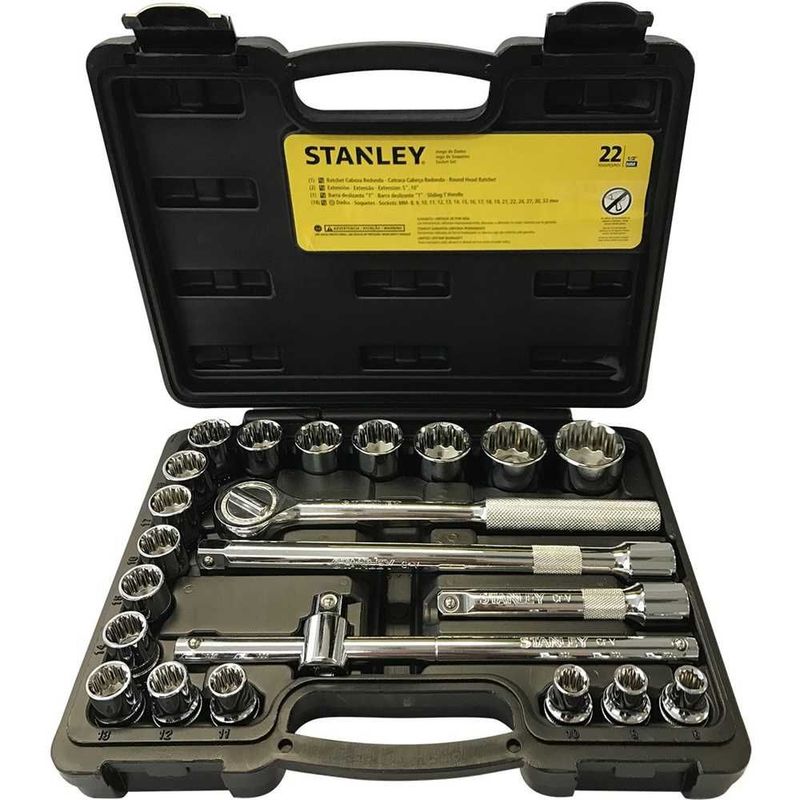 Jogo Soquetes Estriados Stanley 1 2  22 Pe as 1