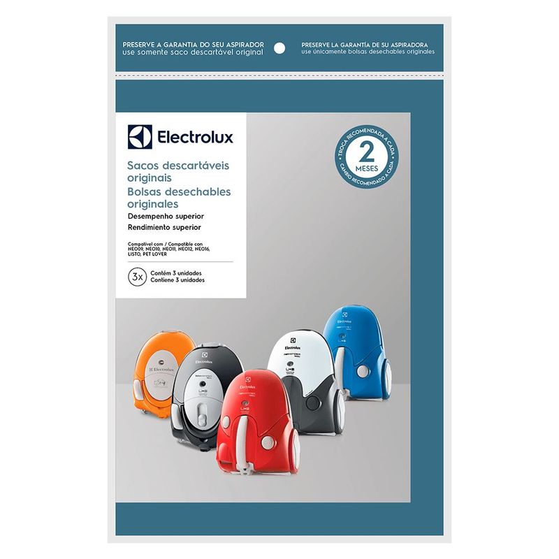 Kit Sacos Aspirador Electrolux SBENE 3 Pe as Biodeg  0