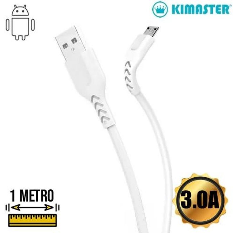 Cabo Kimaster Micro USB CB703X 1m Branco 3