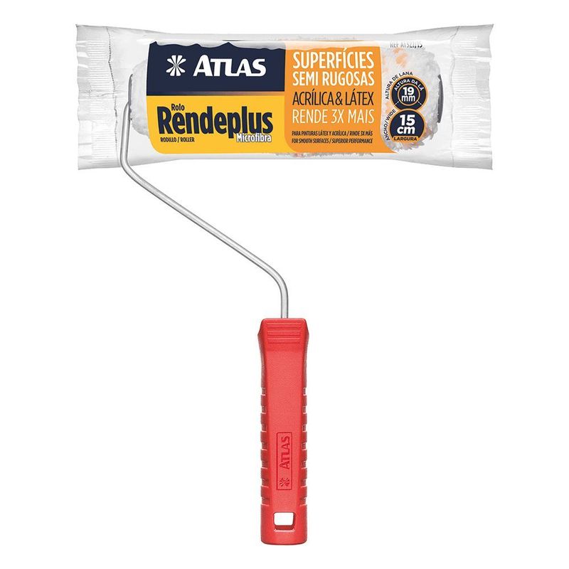 Rolo para Pintura Atlas Rendeplus com Microfibra 15cm - AT327 15 0