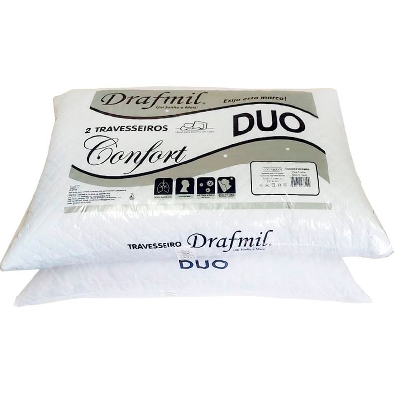 Jogo Travesseiro Drafmil Fibra Siliconada 50x70cm 0