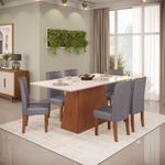 Conjunto Mesa DJ M veis 31601 6 Cadeiras Off Lunar 1