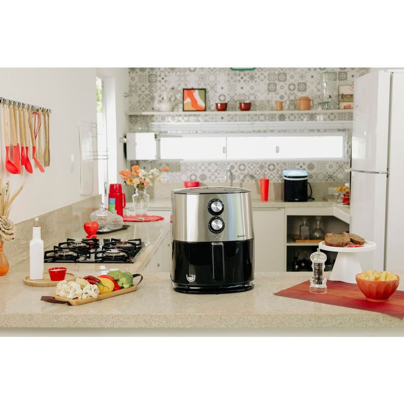 Fritadeira Sem  leo Amvox ARF1565 Inox 6 5L 220V 5