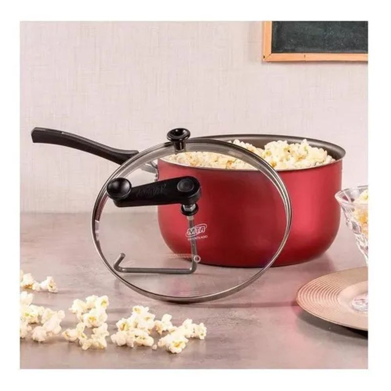 Pipoqueira MTA Cristal 22cm 3 6L Alum nio Cereja 1