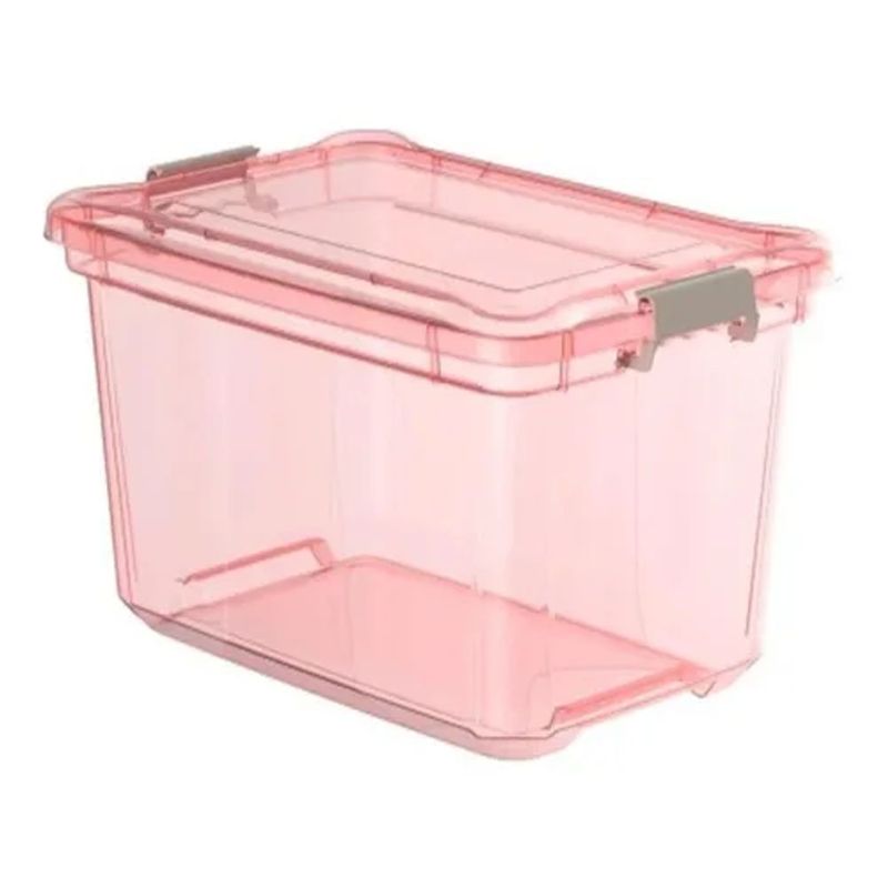 Caixa Organizadora Plasvale 50L Cinza Transp 1482 2