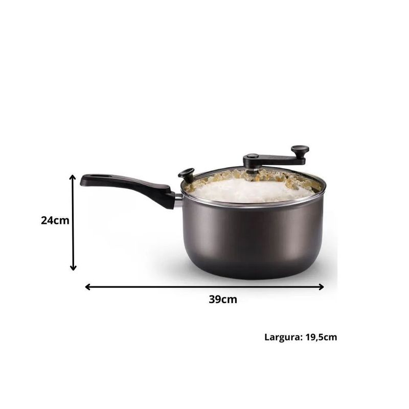 Pipoqueira MTA Cristal 22cm 3 6L Alum nio Cereja 3