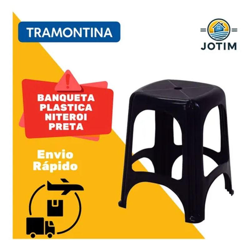 Banqueta Pl stica Tramontina Niter i Preta 92411 009 2