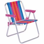 Cadeira Mor 2122 Inf  Alum  Rosa 30Kg Dobr vel 0