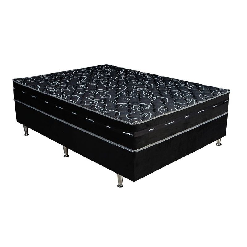 Cama Box Casal Berflex Ribeir o Preto 138x188x48cm 0