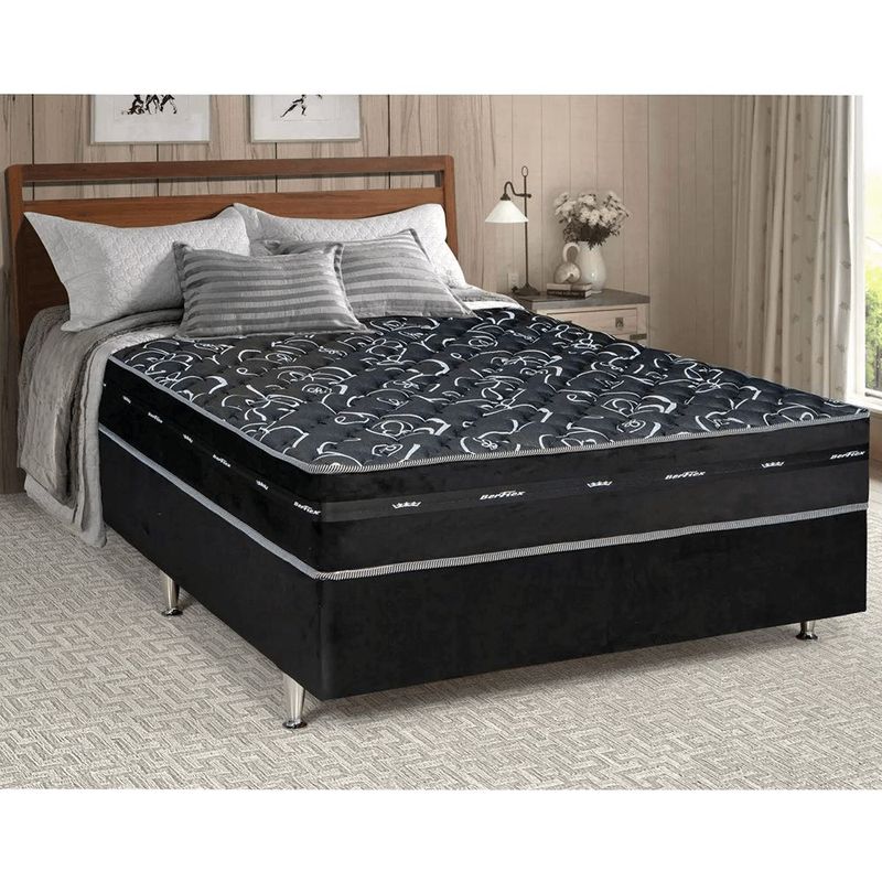 Cama Box Casal Berflex Ribeir o Preto 138x188x48cm 3