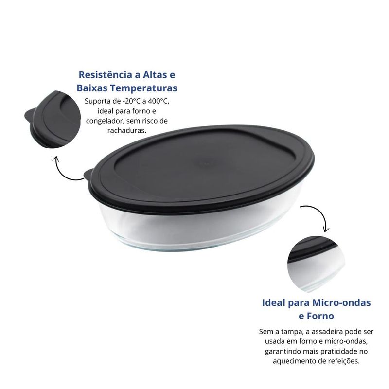 Assadeira Vidro Oval Com Tampa 1 6l Mor 7843 1