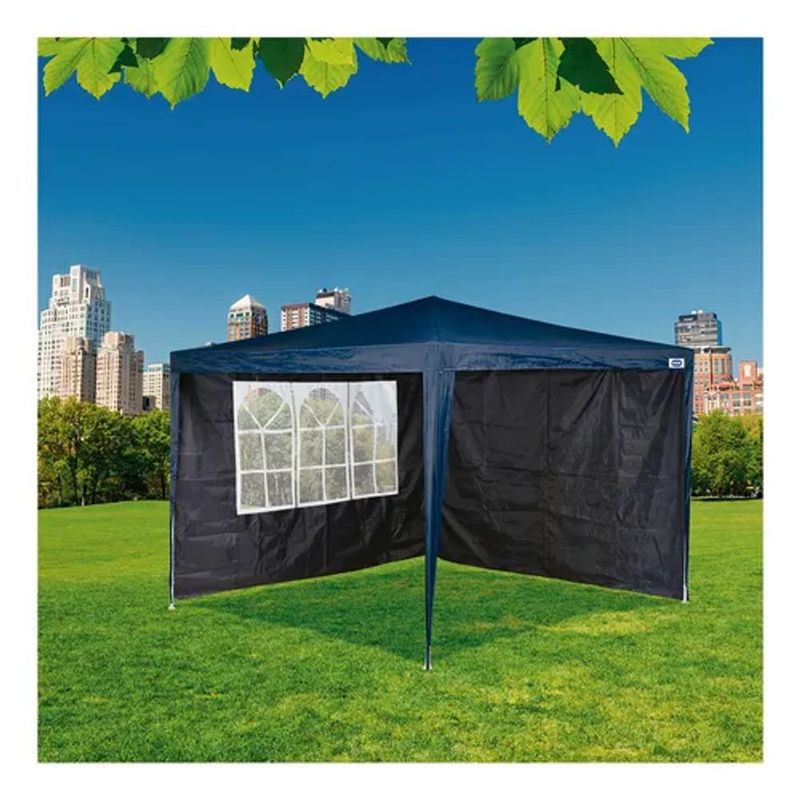 Kit Parede Gazebo Mor Oxford Azul 3x3m Janela 2